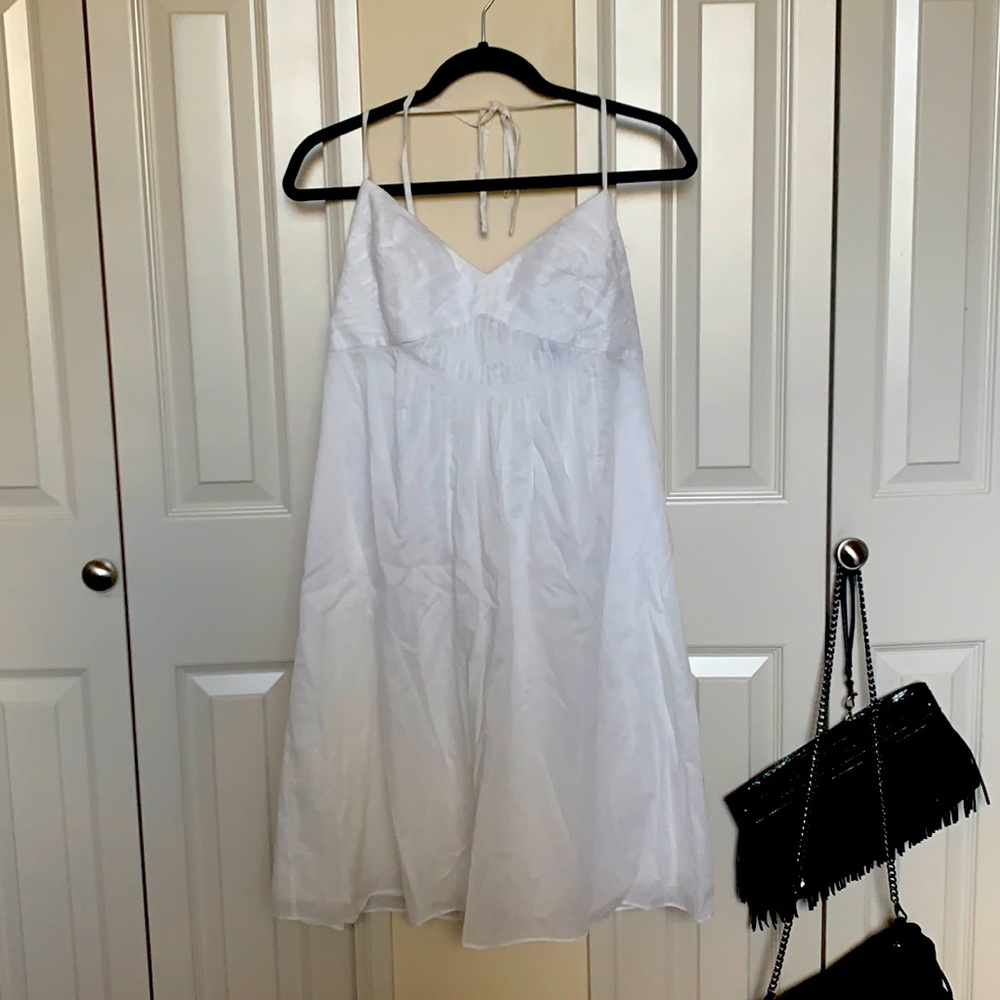 Ann Taylor white dress V neck dress
